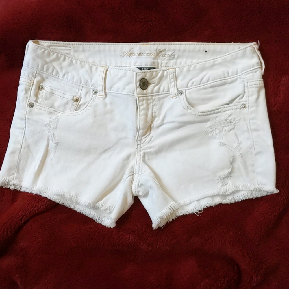 American Eagle White Denim Shorts